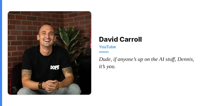 David Carroll positive mention