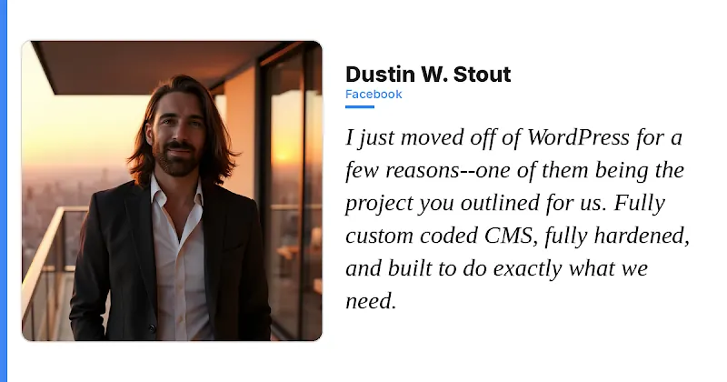 Dustin W. Stout positive mention