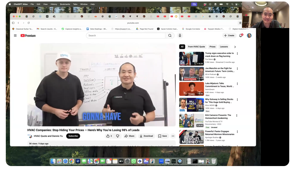 HVAC Quote YouTube channel videos being reviewed during Office Hours at DigiMarCon