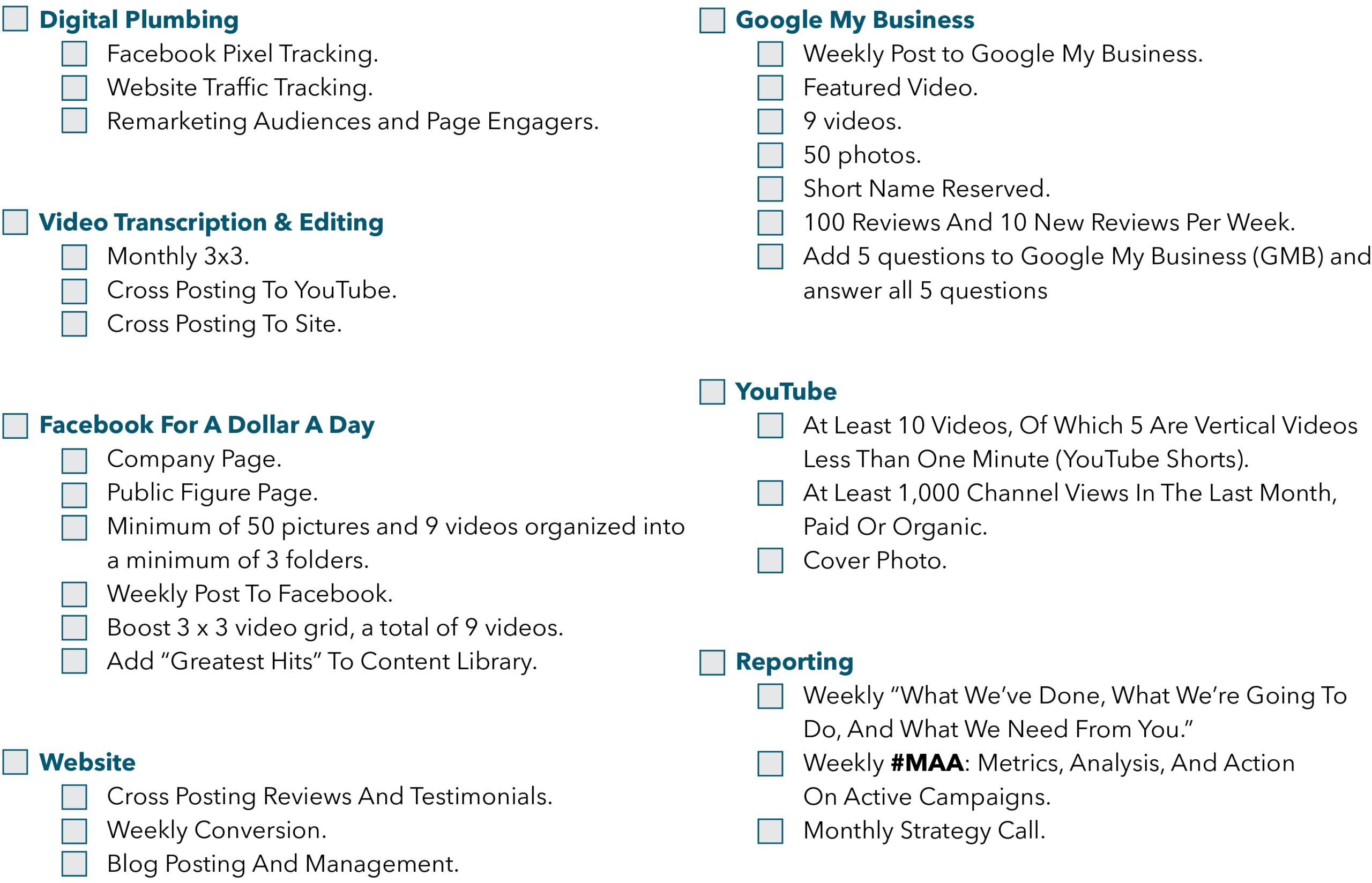 Conversion Engine Checklist