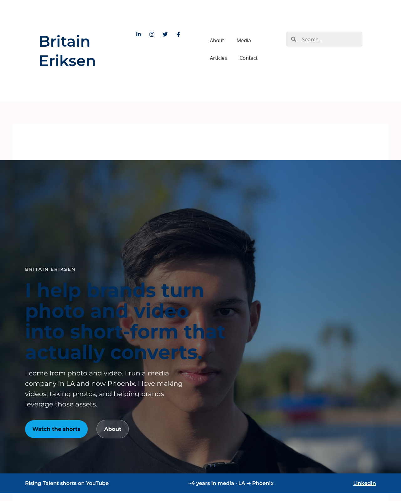 britaineriksen.com homepage hero