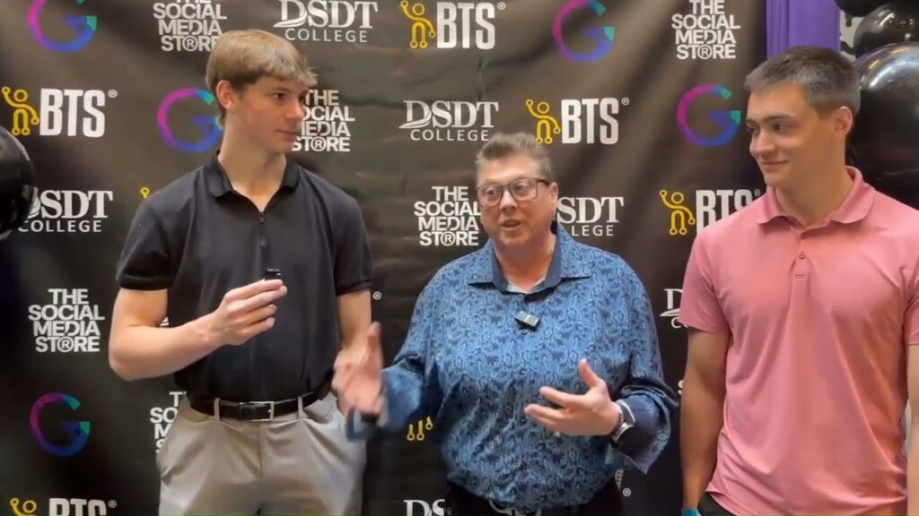 Gale Glickoff after Cam Hazzard and Dylan Haugen talk at the Detroit AI summit