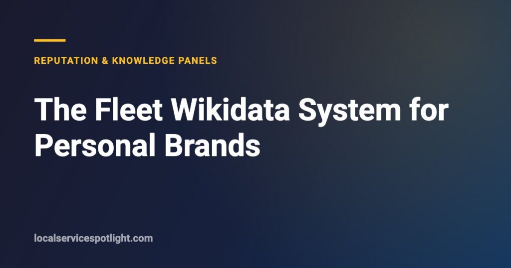 Title card: The Fleet Wikidata System for personal brands